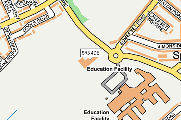 SR3 4DE map - OS OpenMap – Local (Ordnance Survey)