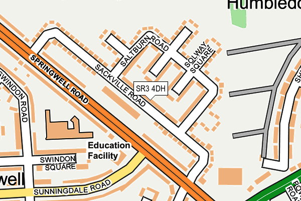SR3 4DH map - OS OpenMap – Local (Ordnance Survey)