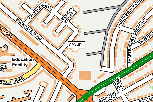 SR3 4DL map - OS OpenMap – Local (Ordnance Survey)