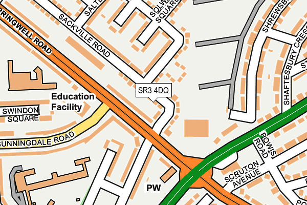 SR3 4DQ map - OS OpenMap – Local (Ordnance Survey)