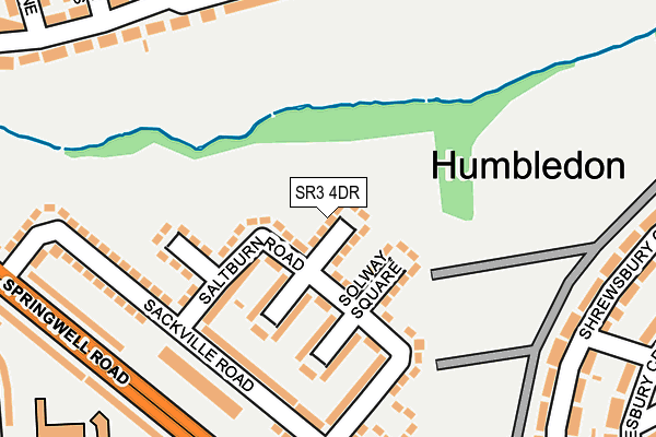 SR3 4DR map - OS OpenMap – Local (Ordnance Survey)