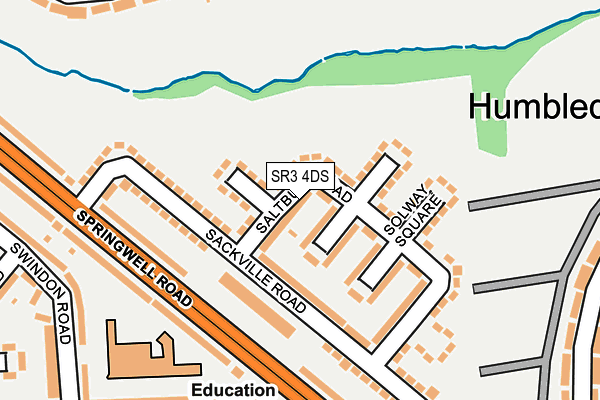 SR3 4DS map - OS OpenMap – Local (Ordnance Survey)