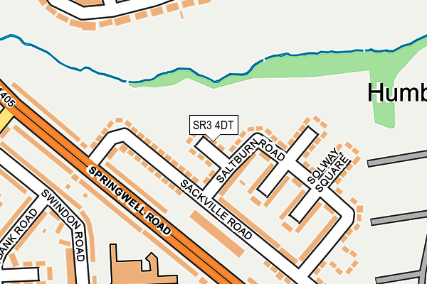 SR3 4DT map - OS OpenMap – Local (Ordnance Survey)