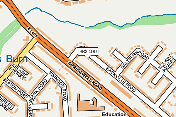 SR3 4DU map - OS OpenMap – Local (Ordnance Survey)