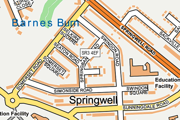 SR3 4EF map - OS OpenMap – Local (Ordnance Survey)