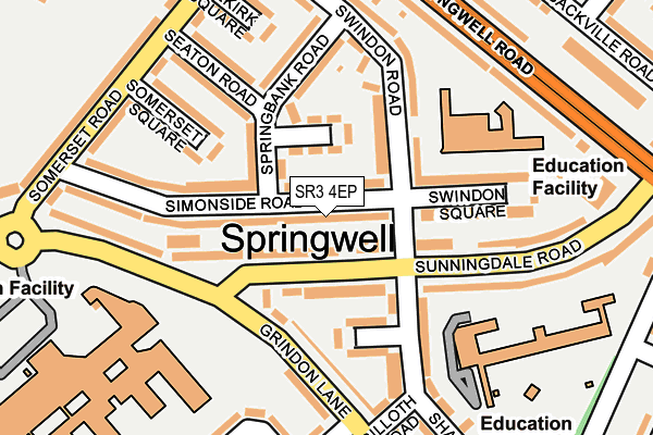 SR3 4EP map - OS OpenMap – Local (Ordnance Survey)