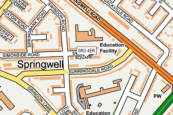 SR3 4ER map - OS OpenMap – Local (Ordnance Survey)