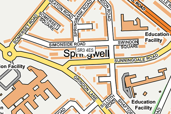 SR3 4ES map - OS OpenMap – Local (Ordnance Survey)