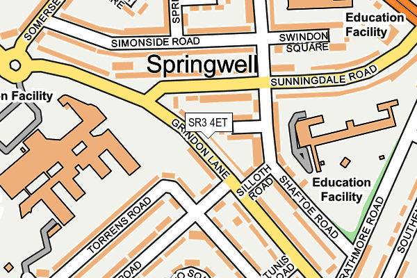 SR3 4ET map - OS OpenMap – Local (Ordnance Survey)