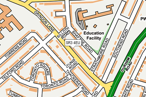 SR3 4EU map - OS OpenMap – Local (Ordnance Survey)