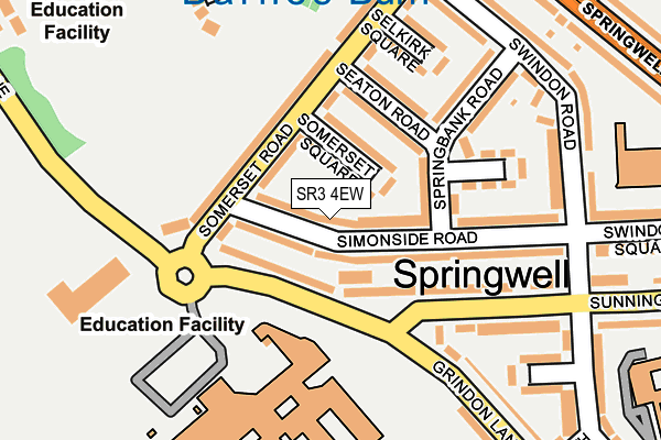 SR3 4EW map - OS OpenMap – Local (Ordnance Survey)