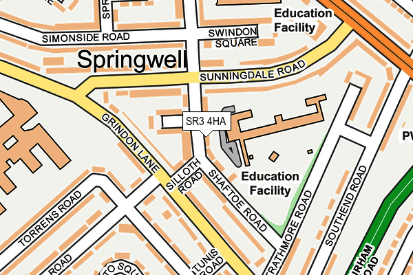 SR3 4HA map - OS OpenMap – Local (Ordnance Survey)