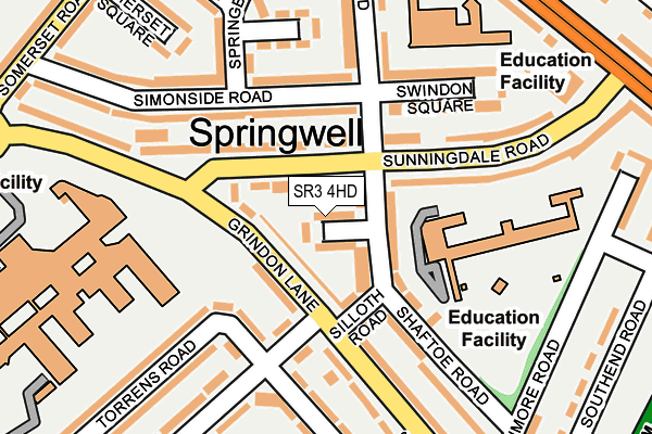 SR3 4HD map - OS OpenMap – Local (Ordnance Survey)