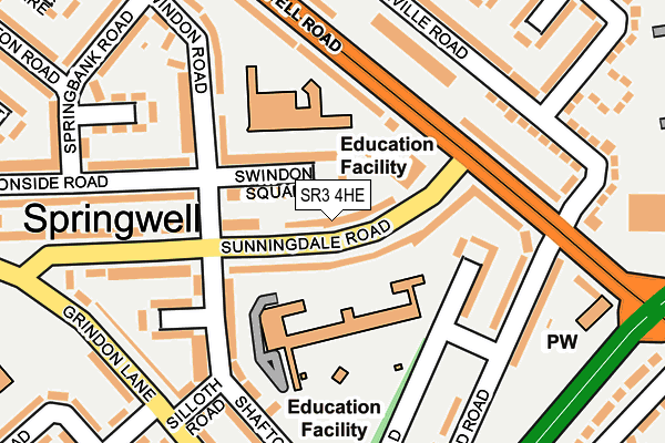 SR3 4HE map - OS OpenMap – Local (Ordnance Survey)