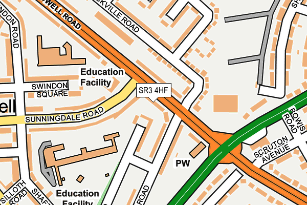 SR3 4HF map - OS OpenMap – Local (Ordnance Survey)