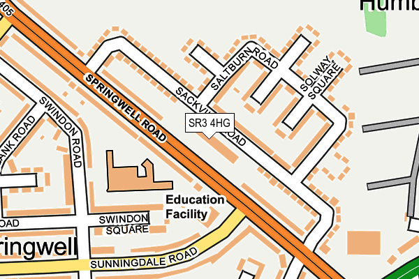 SR3 4HG map - OS OpenMap – Local (Ordnance Survey)