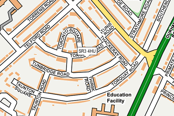 SR3 4HU map - OS OpenMap – Local (Ordnance Survey)