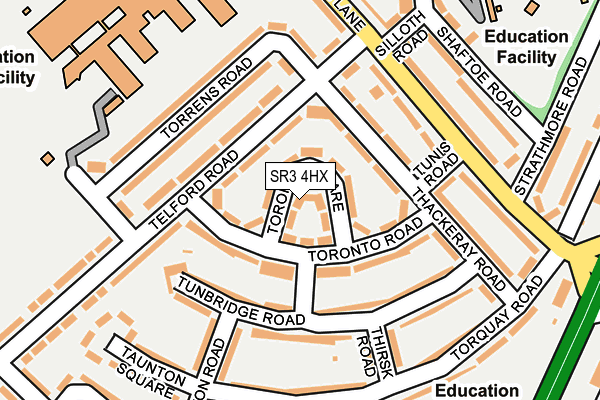 SR3 4HX map - OS OpenMap – Local (Ordnance Survey)