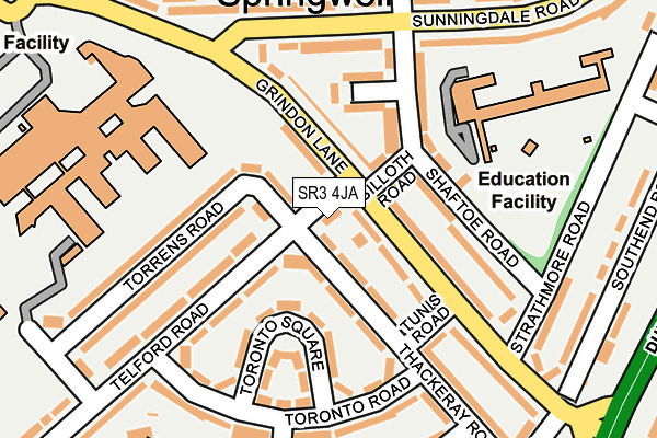 SR3 4JA map - OS OpenMap – Local (Ordnance Survey)