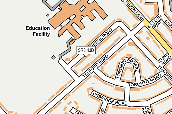 SR3 4JD map - OS OpenMap – Local (Ordnance Survey)