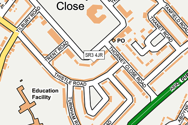 SR3 4JR map - OS OpenMap – Local (Ordnance Survey)
