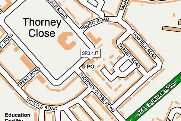 SR3 4JT map - OS OpenMap – Local (Ordnance Survey)