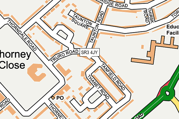 SR3 4JY map - OS OpenMap – Local (Ordnance Survey)