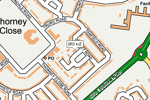 SR3 4JZ map - OS OpenMap – Local (Ordnance Survey)
