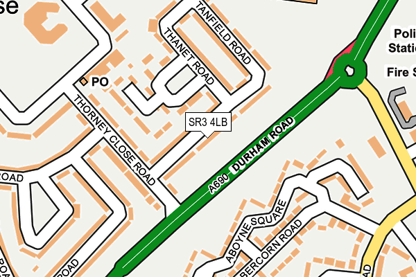 SR3 4LB map - OS OpenMap – Local (Ordnance Survey)