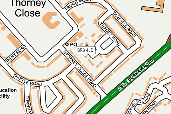 SR3 4LD map - OS OpenMap – Local (Ordnance Survey)