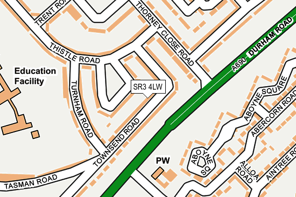 SR3 4LW map - OS OpenMap – Local (Ordnance Survey)