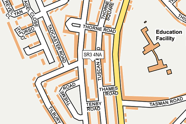 SR3 4NA map - OS OpenMap – Local (Ordnance Survey)