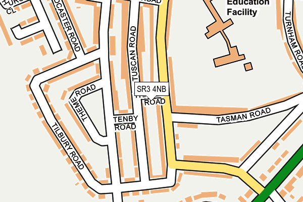 SR3 4NB map - OS OpenMap – Local (Ordnance Survey)