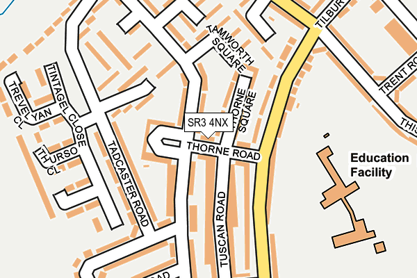 SR3 4NX map - OS OpenMap – Local (Ordnance Survey)