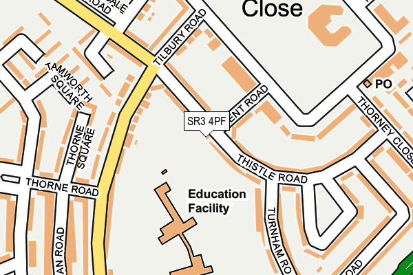 SR3 4PF map - OS OpenMap – Local (Ordnance Survey)