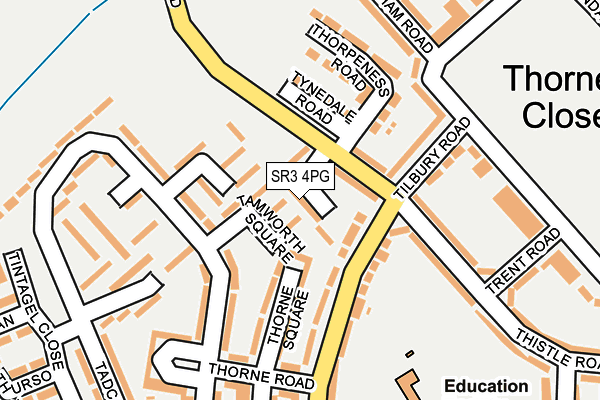 SR3 4PG map - OS OpenMap – Local (Ordnance Survey)
