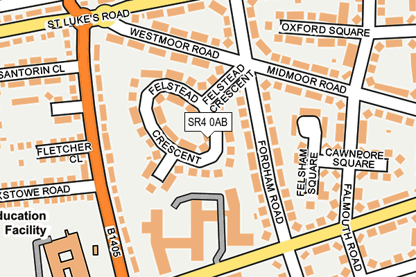SR4 0AB map - OS OpenMap – Local (Ordnance Survey)