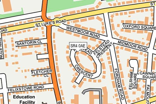 SR4 0AE map - OS OpenMap – Local (Ordnance Survey)