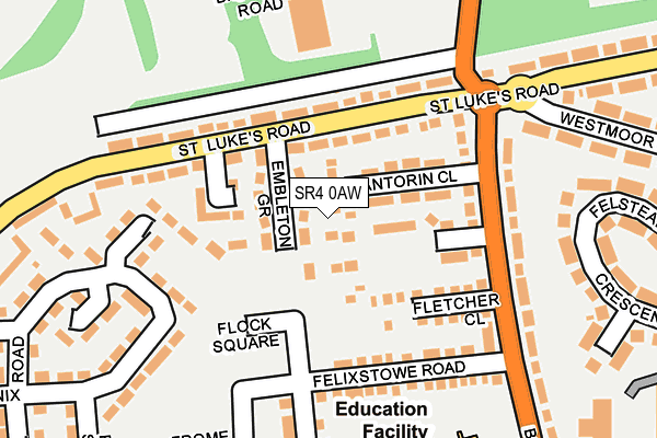 SR4 0AW map - OS OpenMap – Local (Ordnance Survey)