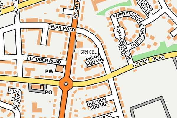 SR4 0BL map - OS OpenMap – Local (Ordnance Survey)