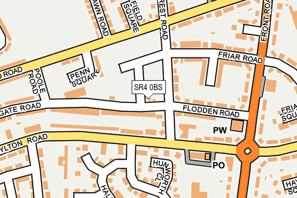 SR4 0BS map - OS OpenMap – Local (Ordnance Survey)