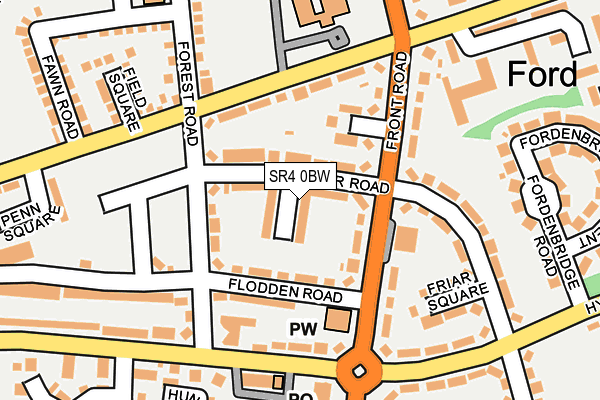 SR4 0BW map - OS OpenMap – Local (Ordnance Survey)