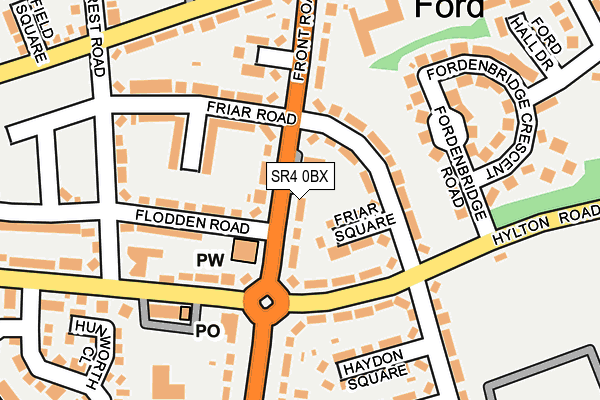 SR4 0BX map - OS OpenMap – Local (Ordnance Survey)
