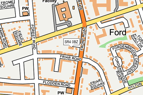 SR4 0BZ map - OS OpenMap – Local (Ordnance Survey)