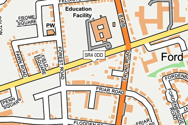 SR4 0DD map - OS OpenMap – Local (Ordnance Survey)