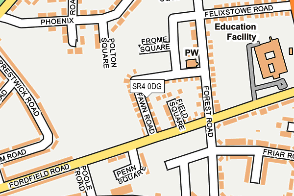 SR4 0DG map - OS OpenMap – Local (Ordnance Survey)