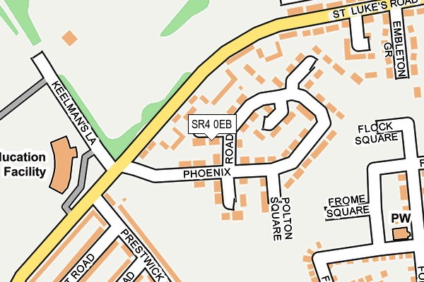 SR4 0EB map - OS OpenMap – Local (Ordnance Survey)