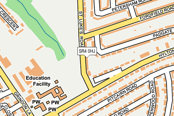 SR4 0HJ map - OS OpenMap – Local (Ordnance Survey)