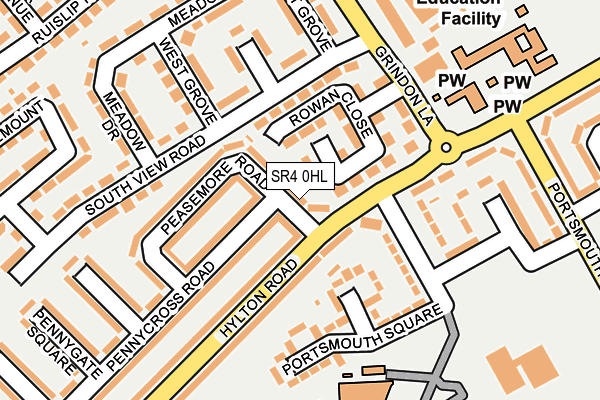 SR4 0HL map - OS OpenMap – Local (Ordnance Survey)