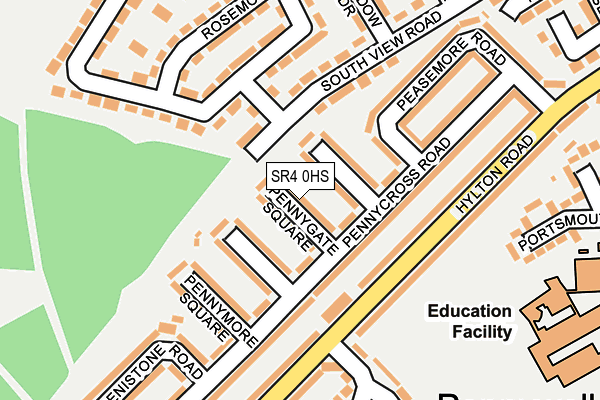 SR4 0HS map - OS OpenMap – Local (Ordnance Survey)